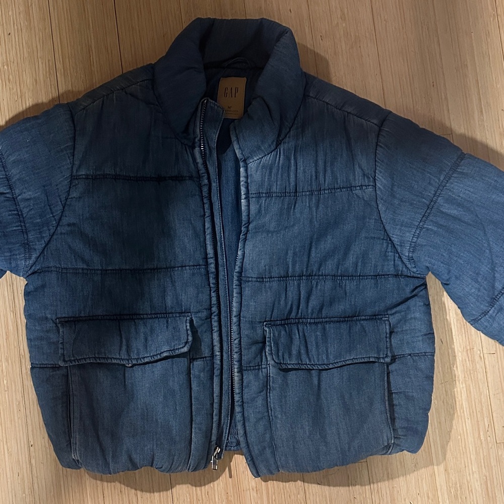 GAP Denim Blue Puffer Jacket